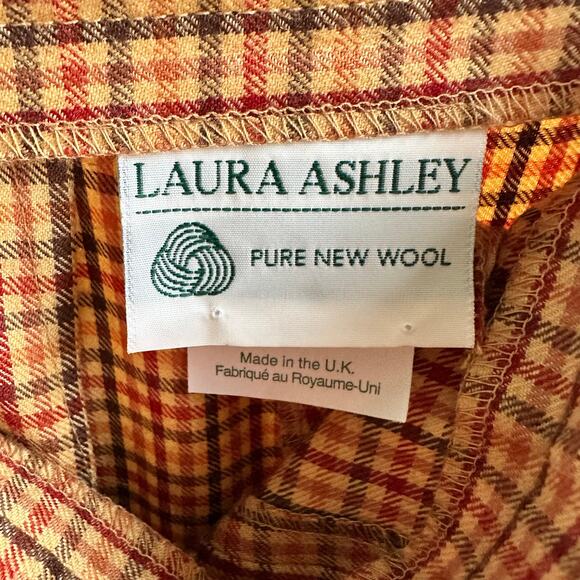 Vintage Laura Ashley Wool Plaid Cuffed Pants - Picture 7 of 8
